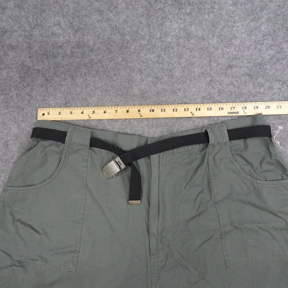 Fashion Bug Shorts Womens 24W Green Belted High Rise Plus Pockets Hot Pants